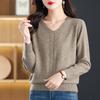 Top de tricô estilo western camisa de base para mãe primavera 2024 nova roupa feminina Suéter de ano de nascimento vermelho base interna