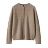 Suéter 100% Cachemir Puro Otoño e Invierno 2025 Cárdigan de Cachemir para Mujer, Suéter Exterior Holgado Abotonado, Suéter de Punto Estilo Perezoso