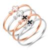 Acessórios Populares Transfronteiriços, Pulseiras da Moda Trevo de Quatro Folhas da Sorte, Pulseiras de Diamante Ouro Rosa Vivo Estilo Coreano Atacado