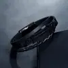 Nuevo Pulsera de Piel de Vaca Estilo Retro Pulsera de Acero Inoxidable Multicapa Tejida a Mano Joyería para Hombres Venta al por Mayor