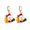 Brincos de Natal Transfronteiriços, Novos Produtos de Natal Europeus e Americanos, Árvore de Natal, Floco de Neve, Sino, Brincos de Liga Metálica com Esmalte Gotejado, Fornecimento Direto do Fabricante