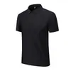 Camisa Polo de Verano de Moda Transfronteriza de Corte Holgado para Negocios, Manga Corta, Cuello de Goma Sin Costuras, Seda de Hielo, Soporta Texto Impreso