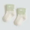 Calcetines para recién nacidos Bebé Primavera y Otoño Algodón Delgado Bebé de 0 a 3 Meses Un Año Calcetines de media caña Boca suelta para recién nacidos Sin costuras