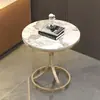 Mesa de té de pizarra, mesita de noche de lujo ligero, mesa de discusión moderna, mesa redonda de té simple para balcón, mesa auxiliar para sofá de sala de estar