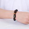 Obsidiana Dorada Natural Obsidiana Dorada Pulsera Ojo Bicolor Pixiu Pulsera Doble Pixiu Joyería Pulsera Pixiu para Hombres