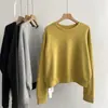 Etiqueta trasera Sudadera holgada de cuello redondo estilo coreano para mujer, nueva colección primavera y otoño, top holgado moderno y elegante