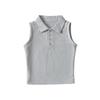 Verano 2024 Nuevo Chaleco sin Mangas con Cuello POLO para Mujer 2 Básico Coreano Combinable Ajustado Solapa Estilo Deportivo