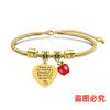 Pulsera de acero inoxidable con diseño de hueso de serpiente transfronterizo europeo y americano, regalo festivo de Apple para el Día del Maestro, pulsera de acero de titanio con letras al por mayor