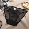 Ropa interior de encaje sexy estilo francés para mujer, bragas transparentes de malla ligera sin costuras y caladas, tentación.