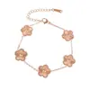 Directo del Fabricante, En Stock Pulsera de Acero Inoxidable 304 Grabada con Láser de Flor de Cinco Pétalos para Mujer, Pulsera de Moda y Lujosa Tendencia en Línea