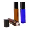 Frasco de óleo essencial cor de chá de 10ml frasco com fundo grosso e conta roll-on cor de chá frasco tubo cor de chá frasco de perfume frasco conta-gotas frasco tubo