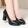 Zapatos Formales de Trabajo Versátiles de una Pieza Envío Directo Negro Ropa de Trabajo Versátil Tacones Altos para Combinar con Trajes Zapatos de Cuero Zapatos Individuales Zapatos para Entrevista de Mujer