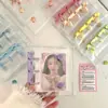 Álbum de Cartões Ins com Duplo Botão A8 Mini 3 Polegadas Grade Simples Folha Solta Caderno de Mão Estilo Sem Impressão Transparente Armazenamento Simples