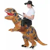 Disfraz de dinosaurio inflable Tiranosaurio Rex de dibujos animados para niños, disfraz de actividad escolar estilo TikTok, atuendo de mascota para actuación