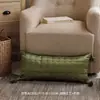 Cojín decorativo acolchado de satén con borlas estilo vintage para sofá de sala de estar, respaldo de cama de dormitorio de alta gama estilo ins