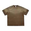 Camiseta Masculina Bk Estampa Tigre Gradiente 250g Lavada Vintage Algodão Puro Manga Curta Caimento Solto Ombros Caídos Estilo Americano.