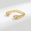 Anillo Minimalista de Plata de Ley 925 con Apertura de Gota de Agua para Mujer, Lujo Accesible Diseño de Nicho, Exquisito Anillo para Dedo Índice, Moderno Elegante