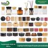 Frasco Redondo de Aromaterapia Sem Fogo Tampa de Madeira Frasco de Vidro 24 Dentes Tampa de Perfume Tampa de Madeira para Frasco de Óleo Essencial com Formato Especial Acessórios de Vedação