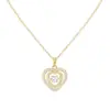 Colar de Cobre Arvaleff Coração de Amor Moda de Luxo Leve Corrente para Clavícula Ouro 18K Zircônia com Diamante Atacado Transfronteiriço