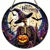 Decoração de Placa de Porta de Artesanato de Madeira para o Halloween Transfronteiriço Placa Redonda Placa de Madeira de Bruxa Arranjo de Decoração de Halloween