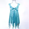 Camisón Pequeño de Estilo Puro Deseo con Mangas Cortas Volantes, Ropa de Dormir Seductiva de Malla, Conjunto de Tirantes Puro y Sexy 9011 Mangas Cortas Volantes