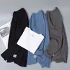 Camiseta de Manga Larga Waffle Americano 2025 para Hombre Primavera y Otoño Holgada Cuello Redondo Transpirable Color Sólido Camiseta Básica Sudadera Ropa para Hombre