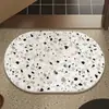 Alfombra Ovalada de Tierra de Diatomeas de Color Sólido Minimalista Moderna Alfombra de Baño Alfombrilla Absorbente para Pies Felpudo para Entrada