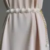 Cinturón de Cadena con Perlas para Mujer, Accesorio Decorativo Versátil de Gama Alta Estilo Chanel para Vestidos, Delgado Accesorio de Cadena Blanca para la Cintura
