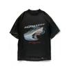 Verano Europeo y Americano Nueva Moda Marca Popular Estampado de Tiburón Manga Corta Streetwear Holgado Casual Camiseta Estilo Unisex Top de Moda ins