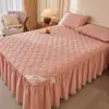 Faldón de cama de algodón 100% de Xinjiang, pieza única, modelo nuevo 2025, algodón puro acolchado, protector de colchón engrosado, protector de colchón a prueba de polvo