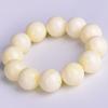 Pulsera de cera de abejas blanca báltica con cuentas redondas de 12-20 mm para hombres y mujeres. Pulsera de un solo anillo de cera de abejas ámbar.