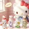 Taza Termo Infantil Linda de Hello Kitty, Vaso con Popote Estudiante Escolar de Aspecto Elegante de Melody, Vaso de Agua Infantil