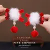 Grampo de Cabelo Vermelho de Ano Novo para Meninas, Presilha de Cabelo Infantil Fofa Estilo Antigo, Acessório de Cabeça Festivo de Ano Novo, Grampo de Cabelo com Atmosfera Alegre, Acessório de Cabelo