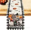 Toalha de mesa de Halloween transfronteiriça nova com esqueleto, abóbora e morcego, decoração de casa, toalha de mesa, toalha de mesa de centro