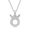 Collar de los Doce Signos del Zodiaco Europeo y Americano para Mujer Plata de Ley S925 Colgante de Aries Cadena para Clavícula Venta al por Mayor Directa de Comercio Exterior