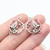 22X19Mm 2.1g Prata Antiga Joias Atacado Artesanal DIY Borboleta Flor Conector