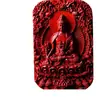 Escultura de sândalo vermelho lobular Mestre da Medicina Buda cartão nada peça de mão carro seguro marca cartão de Buda pingente placa portátil pingente de brincar