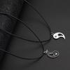 Joyería de Aliexpress más vendida Collar de pareja blanco y negro Europeo y americano Transfronterizo Hecho a mano Tai Chi Yin-Yang Bagua Collar con cordón de cuero para mujer