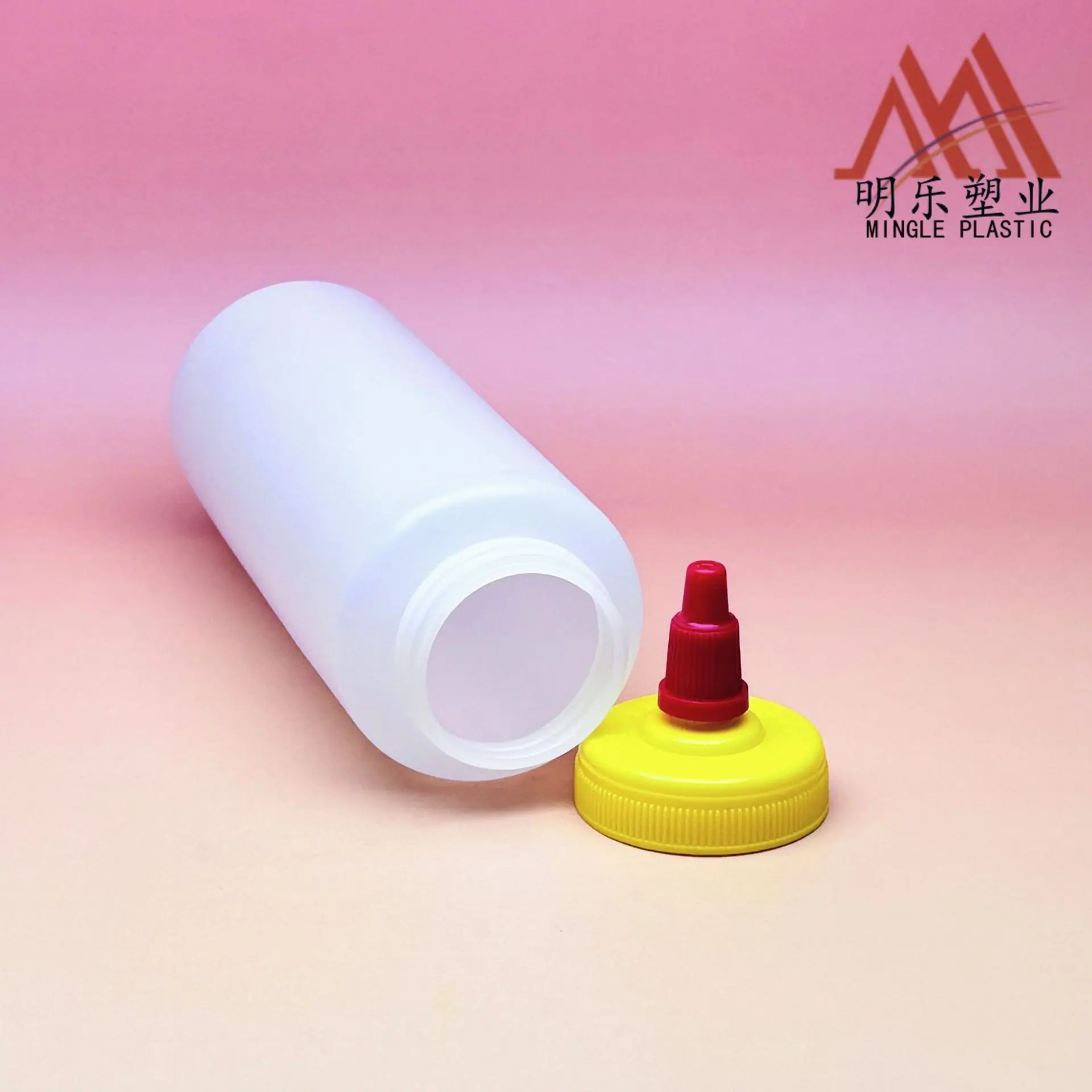 250-300ML直筒圆广口HDPE老黄盖瓶(38-400)
