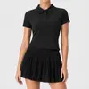 Traje Deportivo Transfronterizo para Mujer, de Manga Corta, Ligero, Transpirable, Polo Ajustado, Falda de Tenis Adelgazante para Fitness
