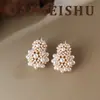 Pendientes Exquisitos Elegantes Versátiles de Calabaza Perla Estilo Palacio Retro Original Francés Lujo Accesible Pendientes de Plata de Alta Gama