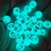 Cuentas Redondas de Piedra Luminosa con Estampado Dorado del Mantra de Seis Palabras Namu Amitabha Buda Cuentas Sueltas Accesorios para Joyería Venta al por Mayor