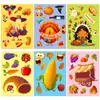 Caliente 6 Piezas/Paquete Serie Cosecha de Otoño Acción de Gracias Rompecabezas Caras Cambiantes Pegatinas Pavo Maíz Educativo para Niños DIY