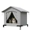 Ninho para Gato de Rua à Prova d'Água para Exterior, Proteção contra Chuva, Abrigo Quente de Inverno, Casa Universal para Todas as Estações, Casa Fechada para Cães ao Ar Livre