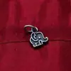 Pingente leque em prata de lei S925, elefante pequeno, laço, pingente croissant, acessórios de pulseira com pérola de cristal atacado