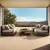 Nuevo sofá exterior de aluminio hecho a medida, juego de sofás impermeable y a prueba de sol para jardín y balcón, muebles de jardín