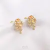 Pacote 14K Preservador de Cor Ouro Real Simples Estéreo Rosa com Brincos de Argola Pendurados DIY Brincos Pendurados de Pérola Barroca Acessórios