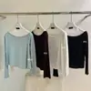 WGWE2026 Outono Estilo Coreano Casual Versátil Slim Fit Fino Ombro a Ombro Manga Longa Camiseta para Mulheres WE10880