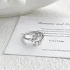 Anillo Abierto de Zirconia Mariposa Fresca Apilable Ins Estilo Minimalista Diseño de Nicho Coreano Anillo con Incrustaciones de Perla Venta al por Mayor