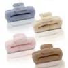 Pinza de Garra Cuadrada de Pelo Sintético de Visón para Otoño e Invierno, Pinza de Tiburón de Peluche Hecha a Mano de Alta Gama, Pinza de Garra Grande para el Cabello, Accesorios para el Cabello al por Mayor